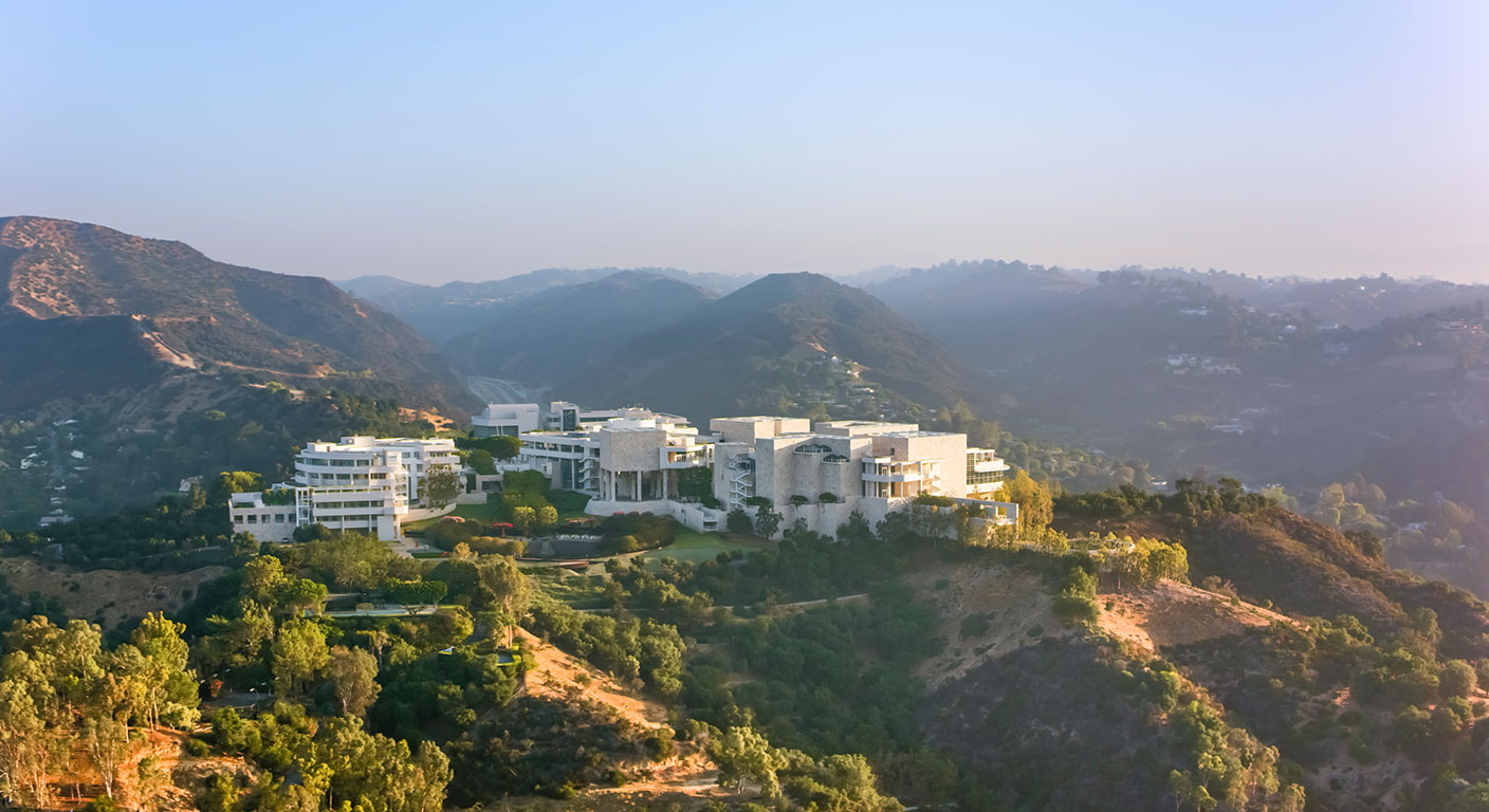 Aerial view of the Getty center