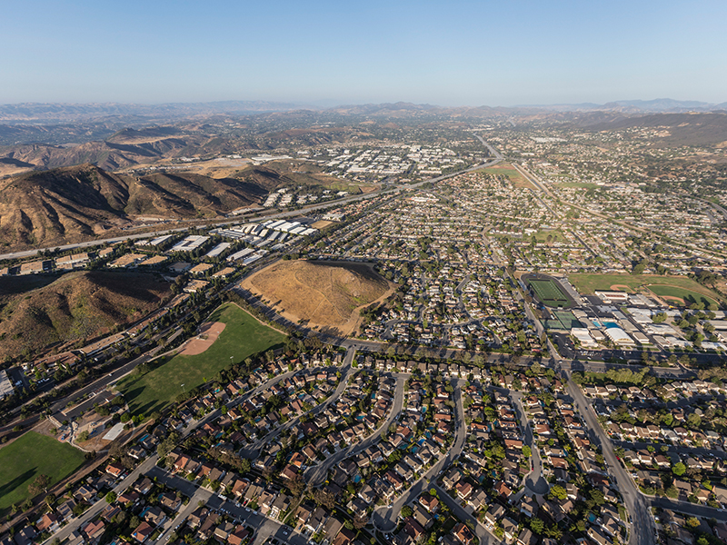 Aerial view of Thousand Oaks California