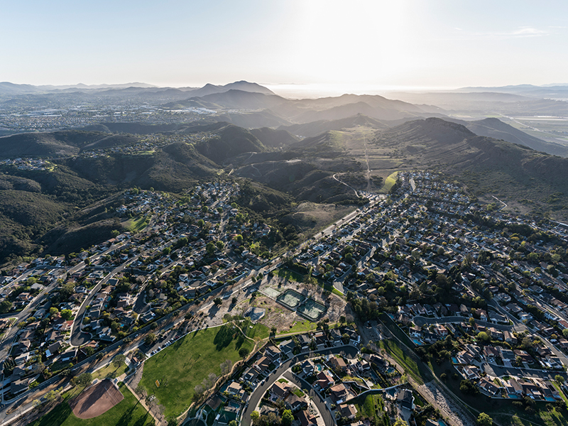 Aerial view of Thousand Oaks California