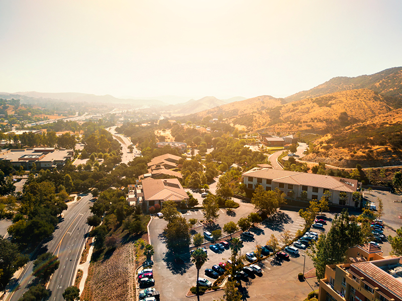 Aerial view of the sunrise