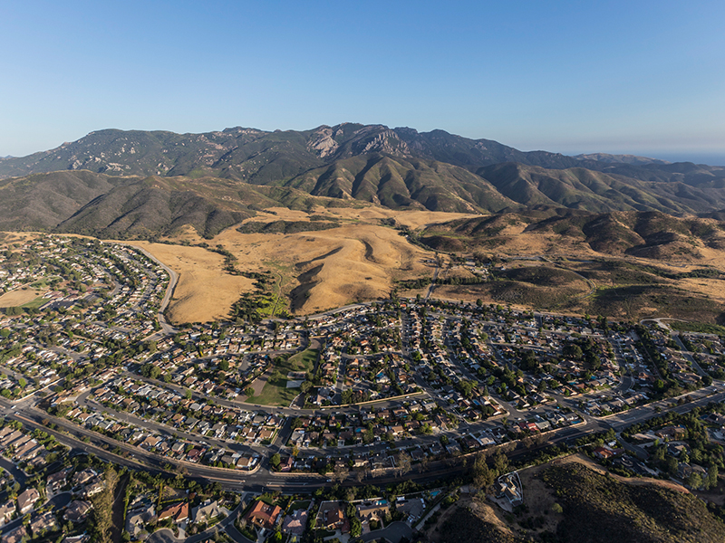 Aerial view of Thousand Oaks California